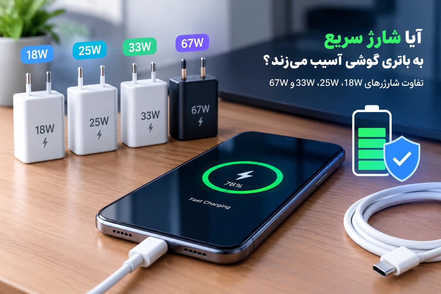شارژ سریع باتری گوشی